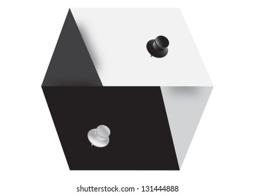 Vector: Paper folded Yin-Yang