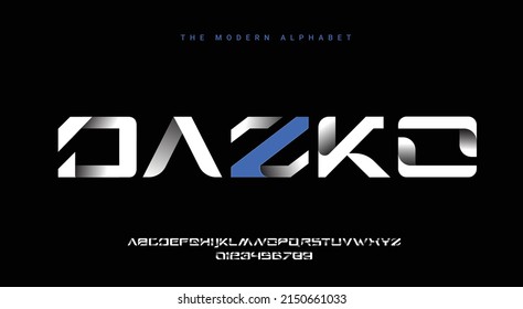 Vector of paper folding font alphabet, alphabet letters and numbers
