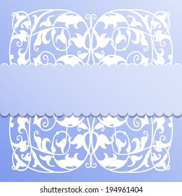 Vector paper frame on blue background,  place for text