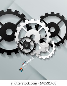 Vector paper gear modern design
