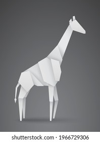 vector paper giraffe, origami is a popular art form