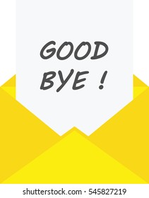 Vector paper with good bye in yellow envelope.