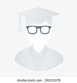 Vector Paper Graduation Man Icon