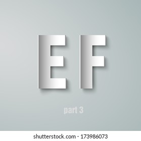 Vector Paper Graphic Alphabet E F