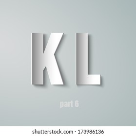 Vector Paper Graphic Alphabet K L