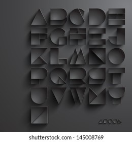 Vector Paper Graphic Alphabet Set