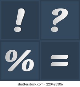 Vector Paper Graphic Alphabet Set Symbols