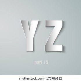 Vector Paper Graphic Alphabet Y Z