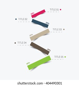 vector paper graphic for business steps summary / 5 level infographic cut paper lines