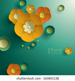 Vector paper graphic of floral pattern 