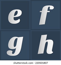 Vector Paper Graphic Lowercase Alphabet Set e f g h