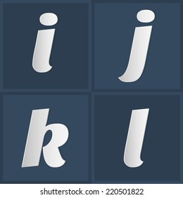 Vector Paper Graphic Lowercase Alphabet Set i j k l