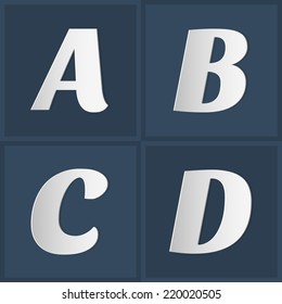 Vector Paper Graphic Uppercase Alphabet Set A B C D