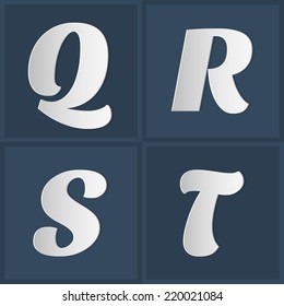 Vector Paper Graphic Uppercase Alphabet Set Q R S T