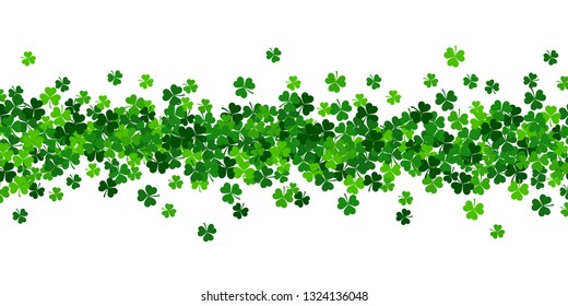 vector paper green shamrocks on white background