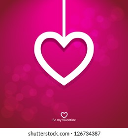 Vector paper heart valentine background