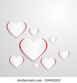 Vector Paper Hearts Abstract Background 