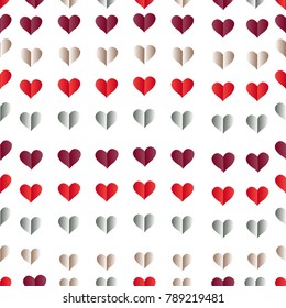 Vector paper hearts with gradient seamless pattern for St.Valentine's Day , can be used for textiles,covers and any packaging design