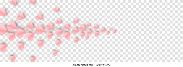 Vector paper hearts png. Heart shaped paper confetti png. Flying paper hearts. Hearts for Valentine's Day, March 8, Mother's Day.