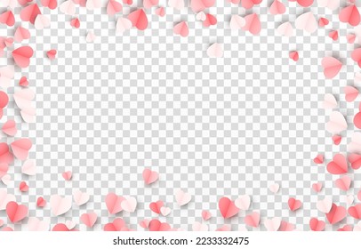 Vector paper hearts png. Valentine's Day, multicolored hearts png. Love, holiday, paper elements.