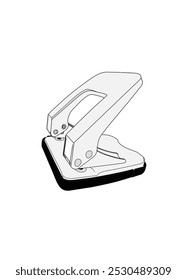 Vector paper hole puncher Illustration. Office and school supplies.