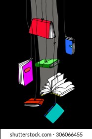 vector paper illustration science education knowledge book