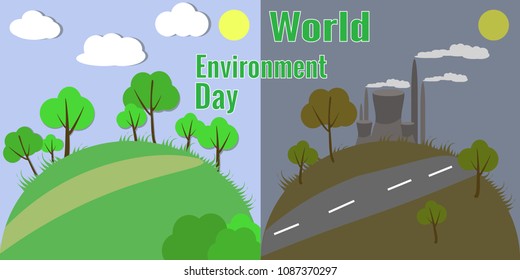Vector paper illustration of World Environment Day