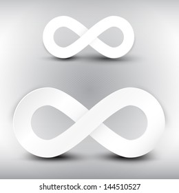 Vector paper infinity symbol on grey background