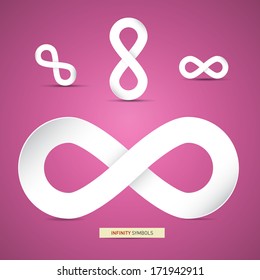 Vector Paper Infinity Symbols on Pink Background 