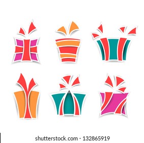 Vector paper isolated gifts