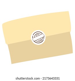 Vector Paper Kraft Envelope is insulated on a white background with a seal. Writing, Sending