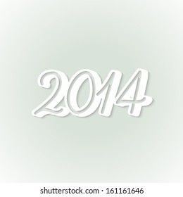Vector paper label happy new year 2014