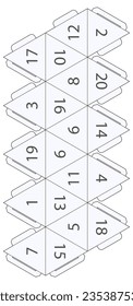 vector paper and laser cut D20 dice template
