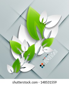Vector paper leaves modern design