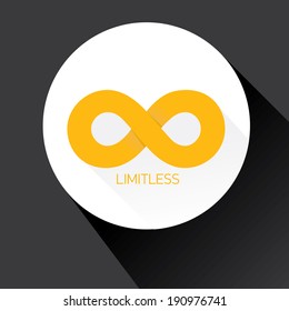 vector paper Limitless symbol icon on stylish black background