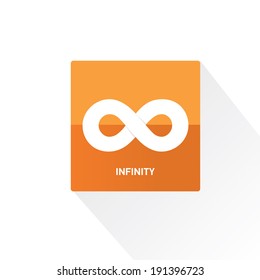 vector paper Limitless symbol icon on stylish orange background