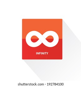 vector paper Limitless symbol icon on stylish red background