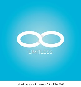 vector paper Limitless symbol icon on stylish blue background