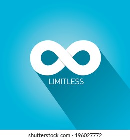vector paper Limitless symbol icon on stylish blue background