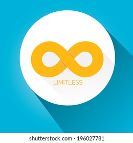 vector paper Limitless symbol icon on stylish blue background