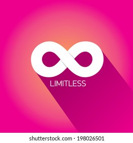 vector paper Limitless symbol icon on stylish pink background