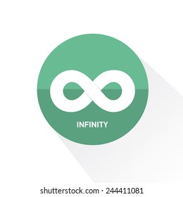 vector paper Limitless symbol icon on stylish green background