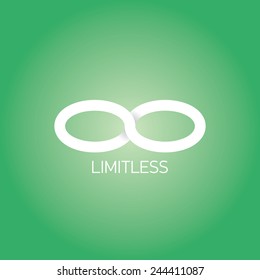 vector paper Limitless symbol icon on stylish green background