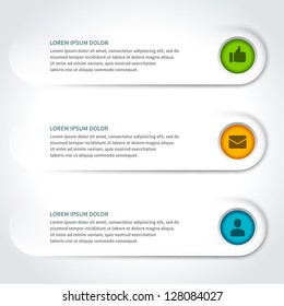 Vector paper lines and icons design template for web site. Vector illustration.