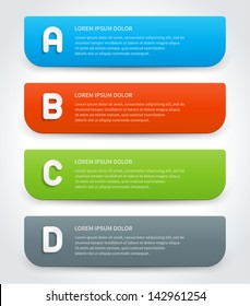 Vector paper lines and letters A, B, C, D, design template for web site. Vector illustration.