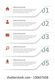 Vector paper lines and numbers design template for web site. Vector illustration.