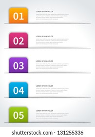 Vector paper lines and numbers design template for web site. Vector illustration.