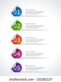Vector paper lines and numbers design template for web site. Vector illustration.