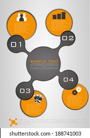 Vector paper lines and numbers design template for web site. 