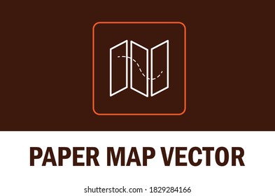 Vector of paper map isolated on dark background. For designer.